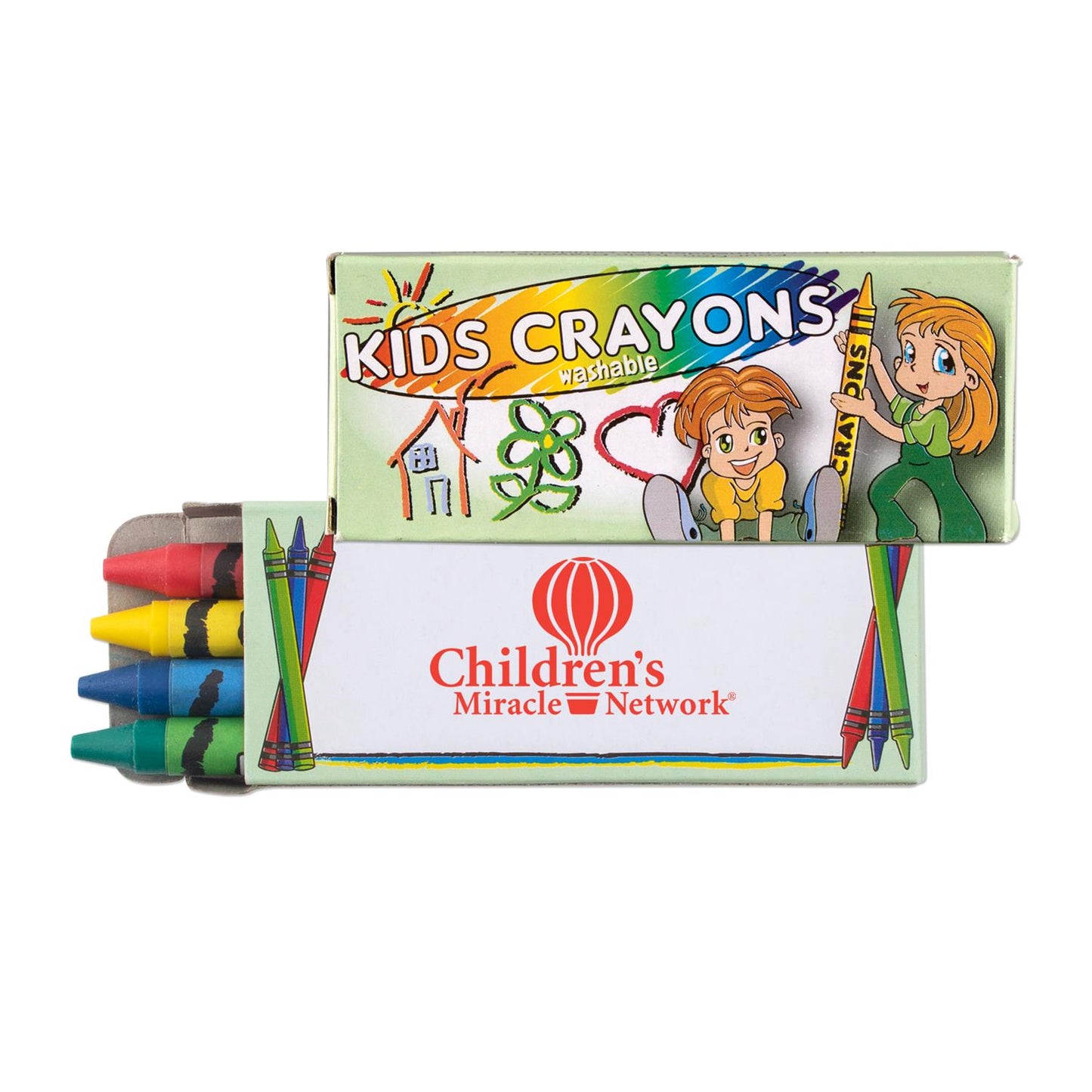 Green 4 Pack Washable Crayons