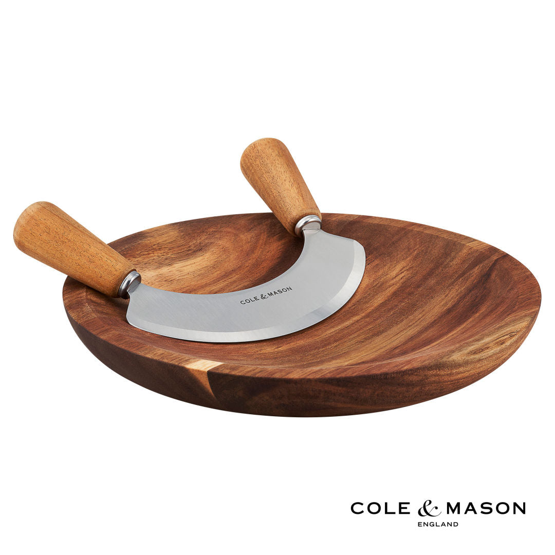 Cole & Mason™ Ashden Herb Mezzaluna w/Chopping Board