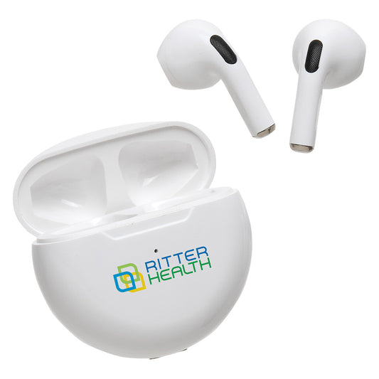 White Medley TWS Earbuds