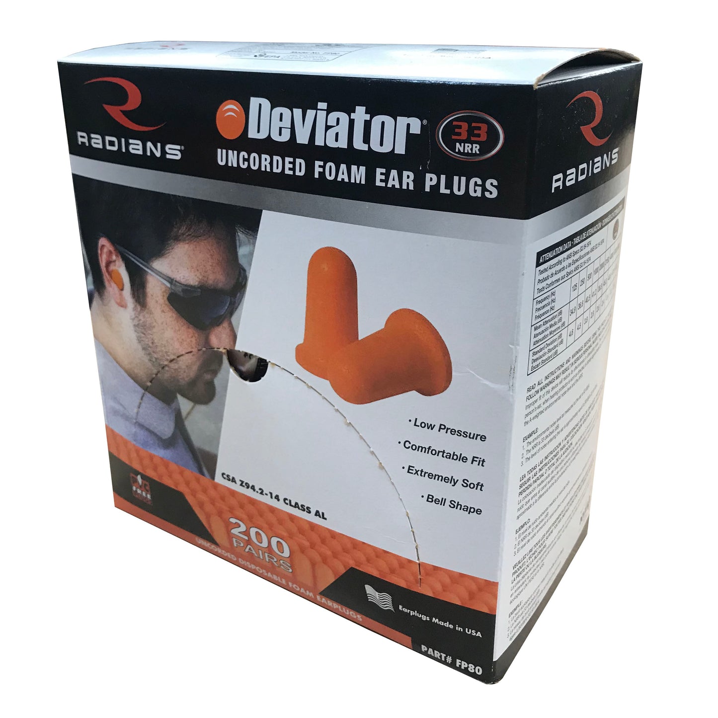 Deviator® 33 Disposable Foam Earplugs - Uncorded