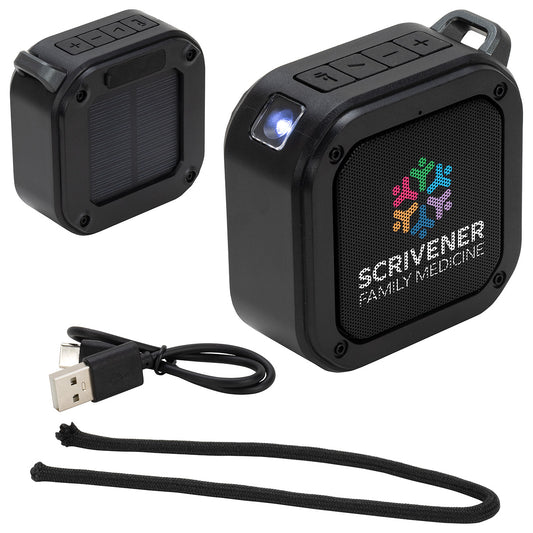 Black Aria IPX6 Waterproof Solar-Powered Wireless Speaker