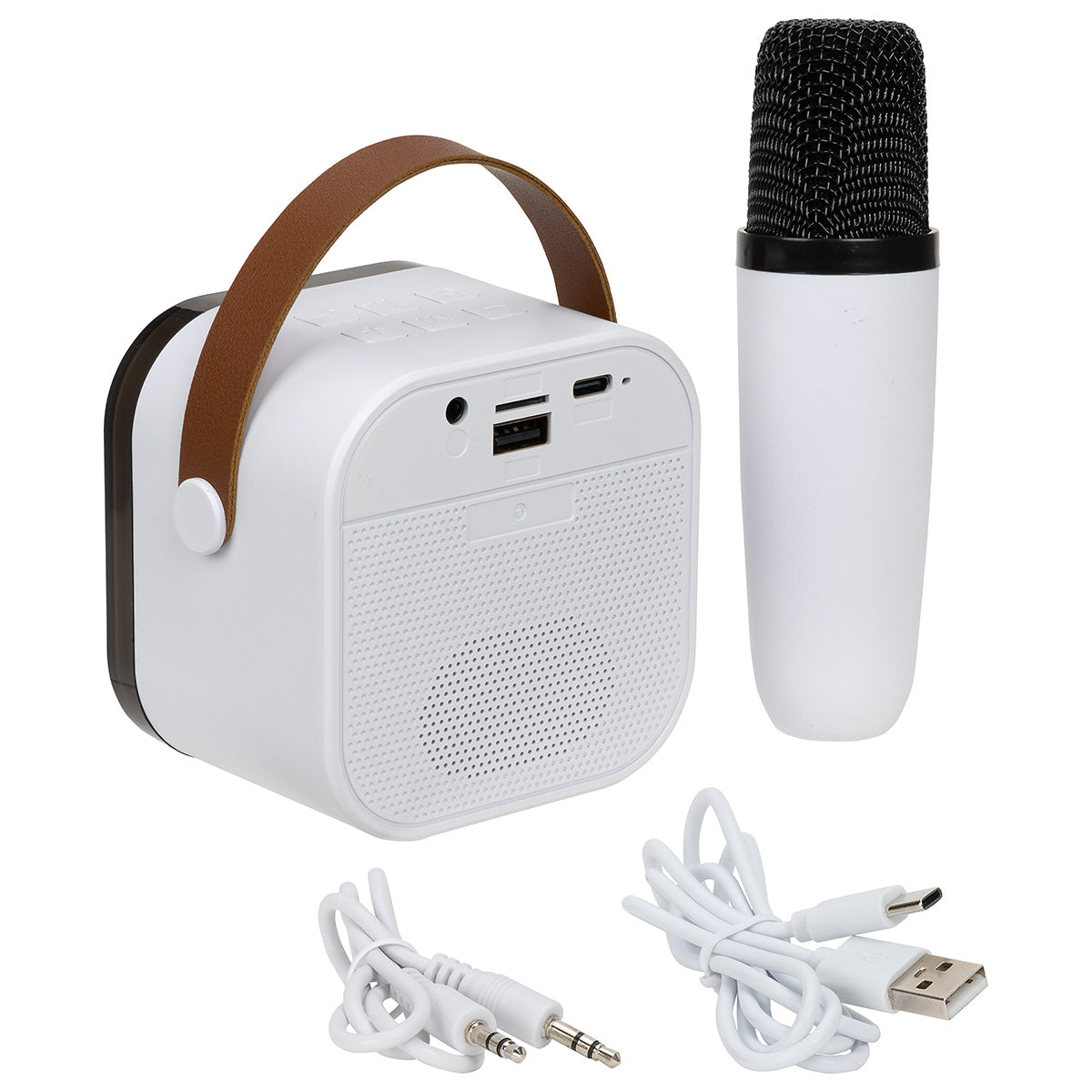 White Audition Wireless Karaoke Speaker with Microphone