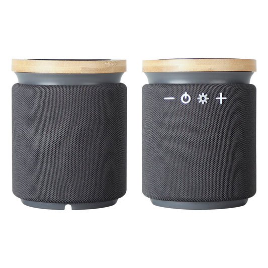 Gray Bamboo Wireless Speaker & 10W Wireless Charger