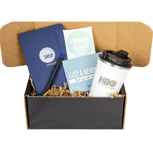 Executive Gift Set with Journal, Tumbler & Super Glide Pen in Black Mailer Box