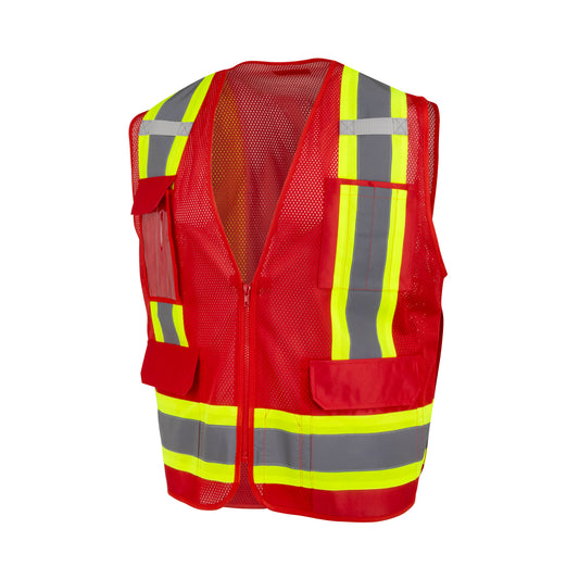 SV6P-1 Type O Class 1 Mesh Surveyor Vest - Red - Size XL