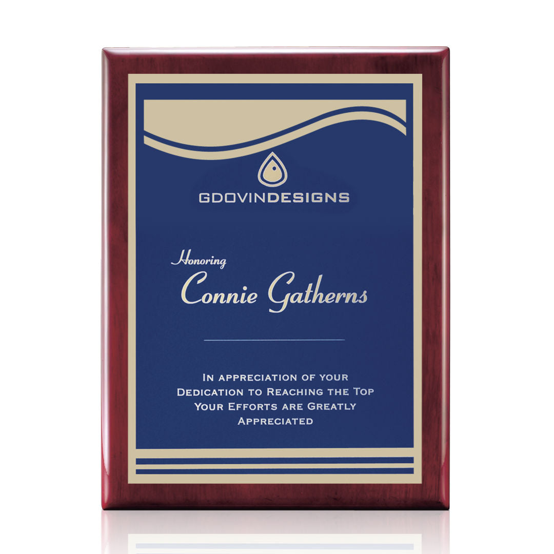 Oakleigh/Marietta Plaque - Rosewood/Blue