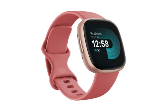 Fitbit Versa 4 Smartwatch - Pink Sand/Copper Rose Aluminum