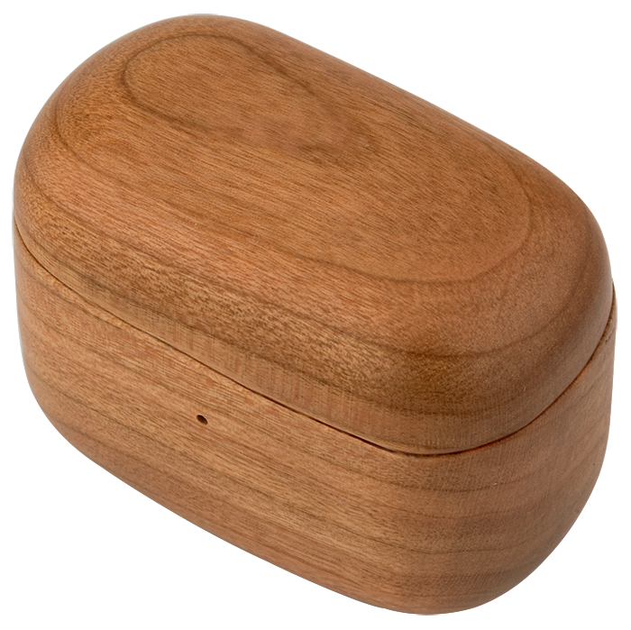 Cherry Wood TWS Wireless Earbuds and Charger Case