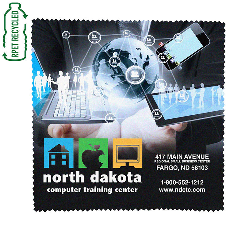 10" X 10" - "SAMANTHA" Recycled RPET Full Color Import Air Ship Microfiber Cloth & Screen