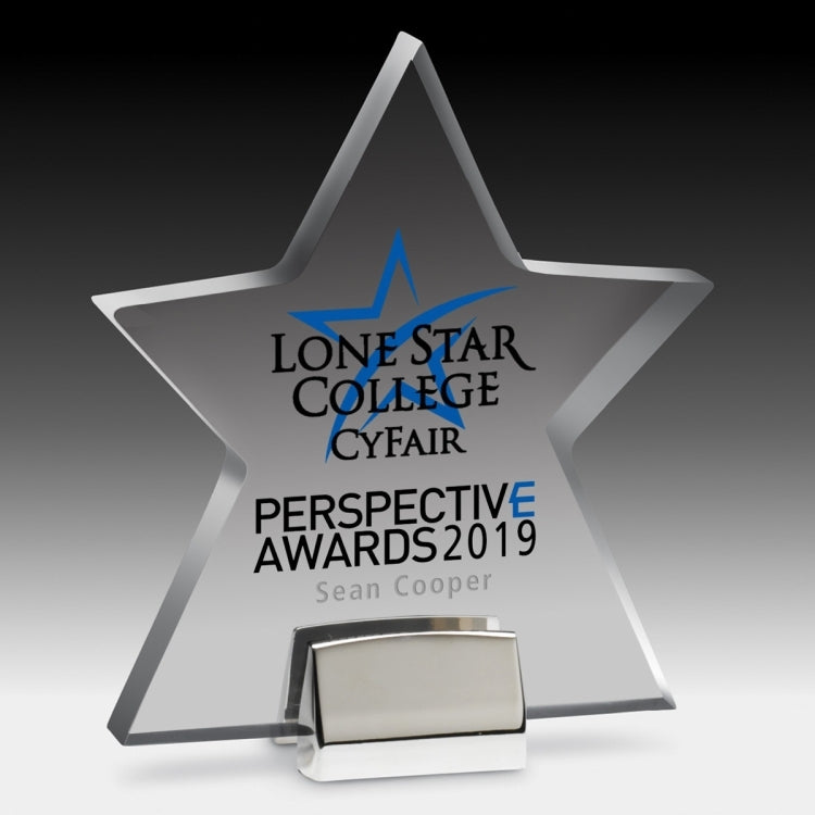 Star w/ Chrome Base - Laser Engraved