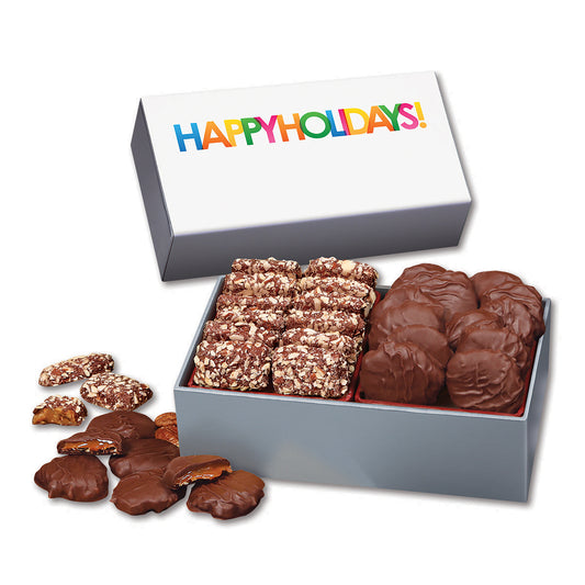 Toffee & Pecan Clusters in Gift Box with Happy Holidays Sleeve