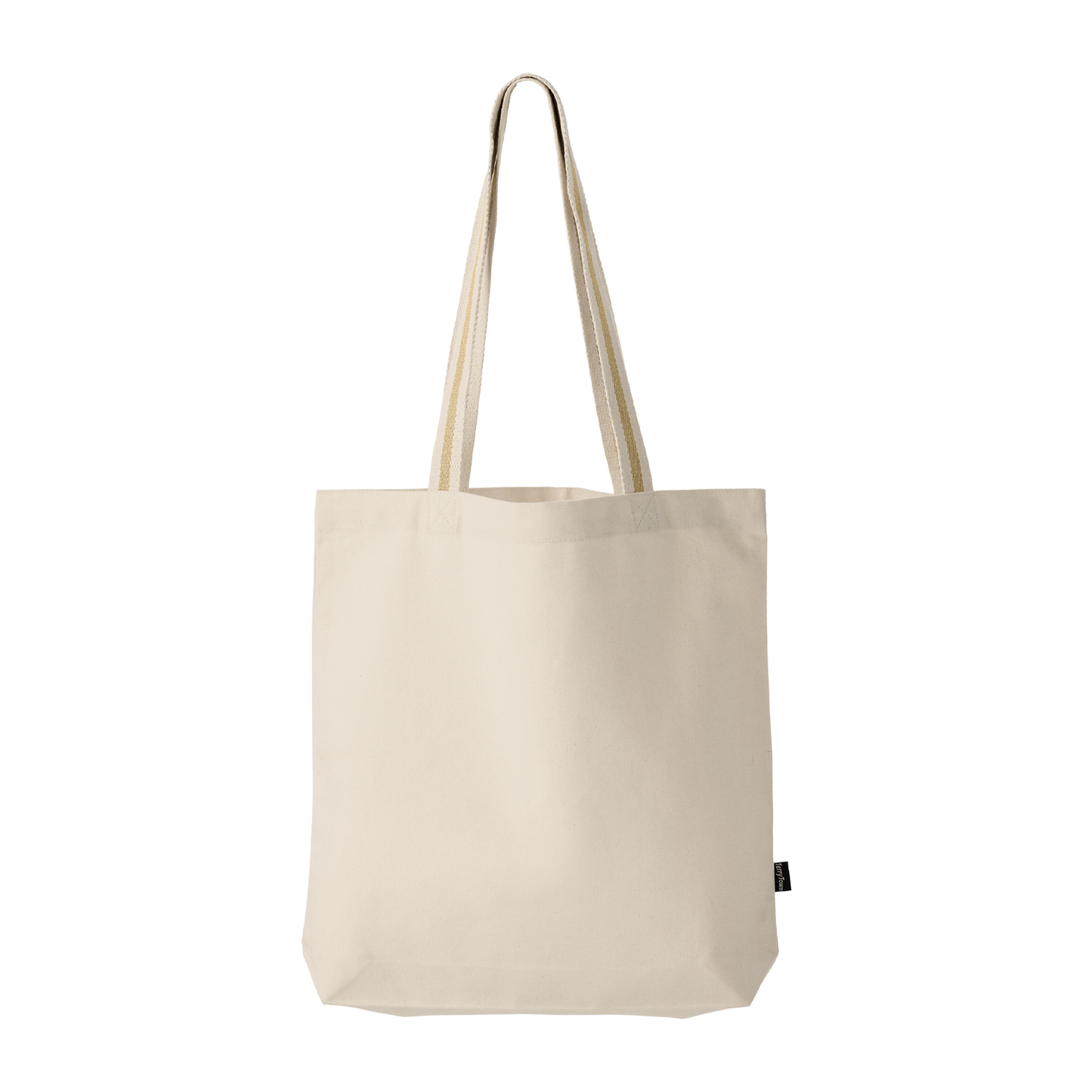 Deluxe Canvas Tote Bag with Striped Handles