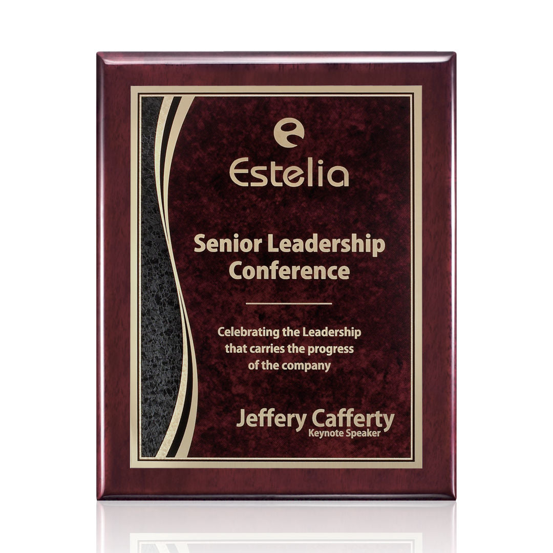 Oakleigh/Finch Plaque - Rosewood/Red