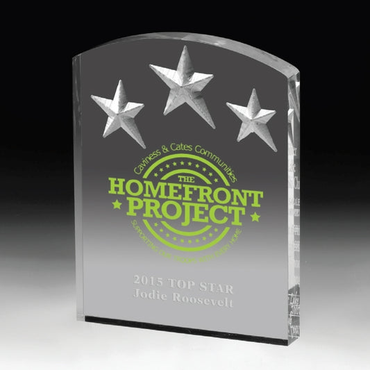 Freestanding Acrylic Award - Screen Printed (5" x 6 1/2" x 3/4")