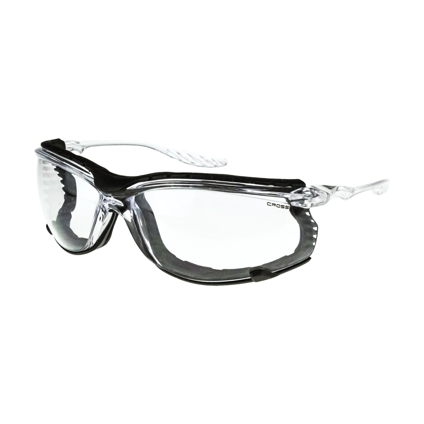 24Seven® Foam Lined Safety Eyewear - Crystal Clear Frame - Clear Anti-Fog Lens