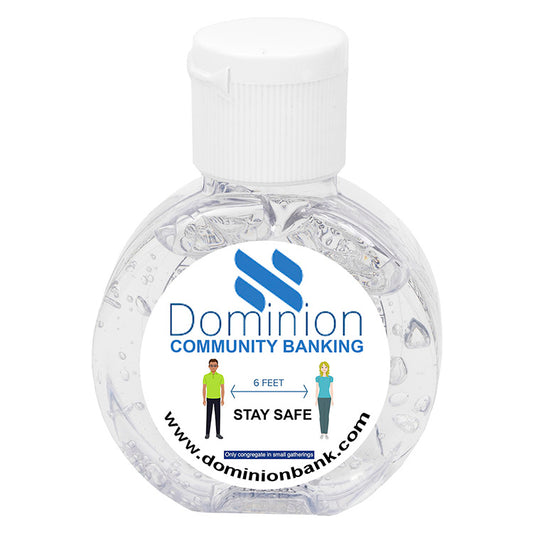 “CirPal” 1 oz Compact Hand Sanitizer Antibacterial Gel in Round Flip-Top Squeeze Bottle