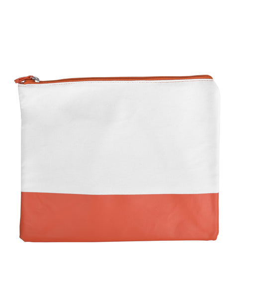 White/Orange Canvas Pouch