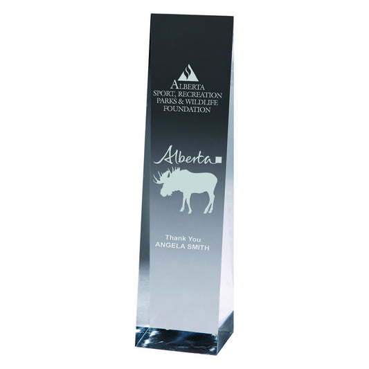 Laser Engraved Angeled Obelisk Award - 9 1/2"