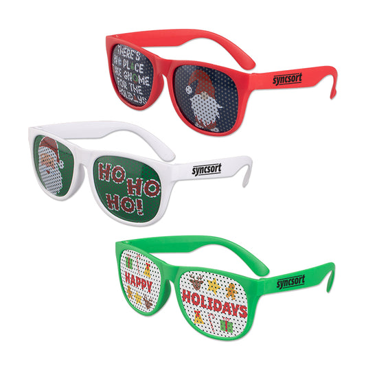 Assorted Colors Christmas Art Pinhole Sunglasses