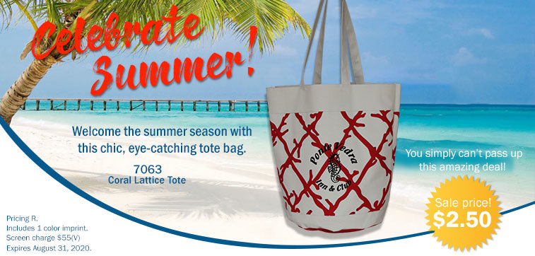 Coral Lattice Tote Bag