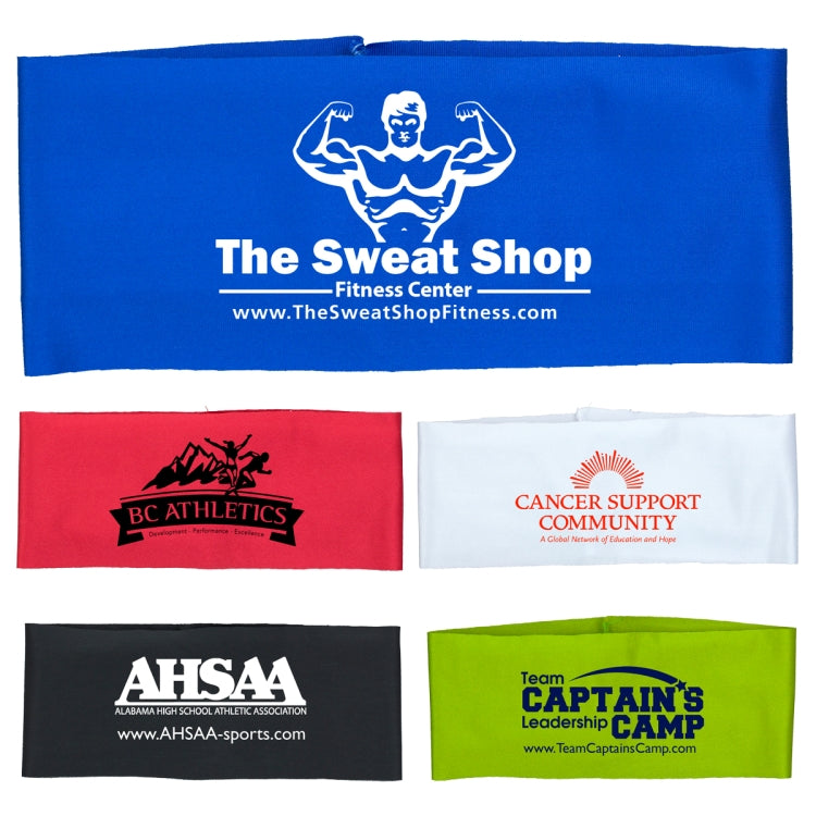 Red "The Austin" Sporty Headband Headwear Silkscreen - Domestic Production