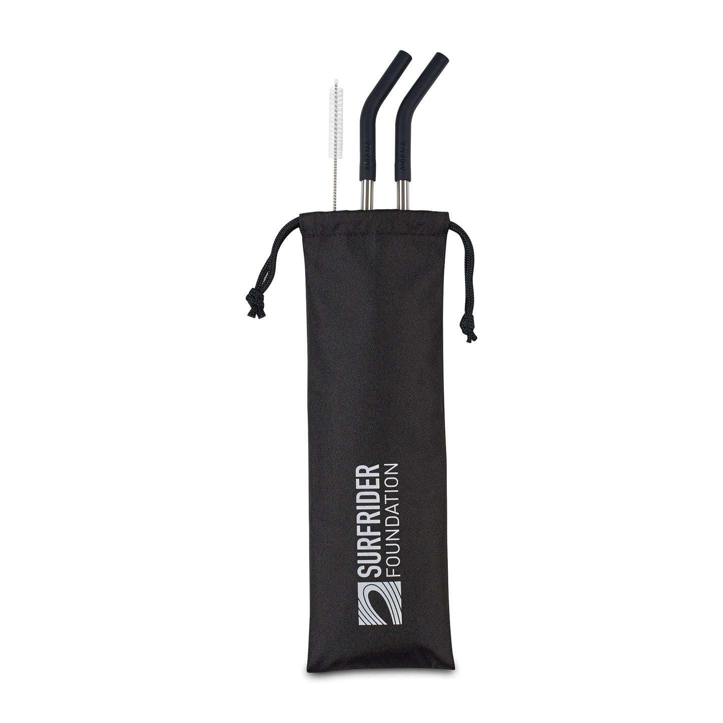 Black Aviana™ Poppy 2-Pack Stainless Straw Set