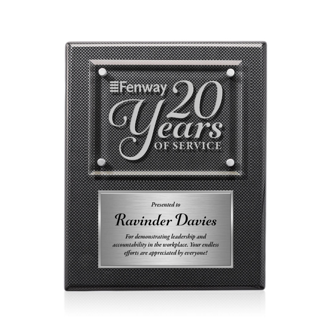 Gossamer Plaque - Carbon Fibre/Silver