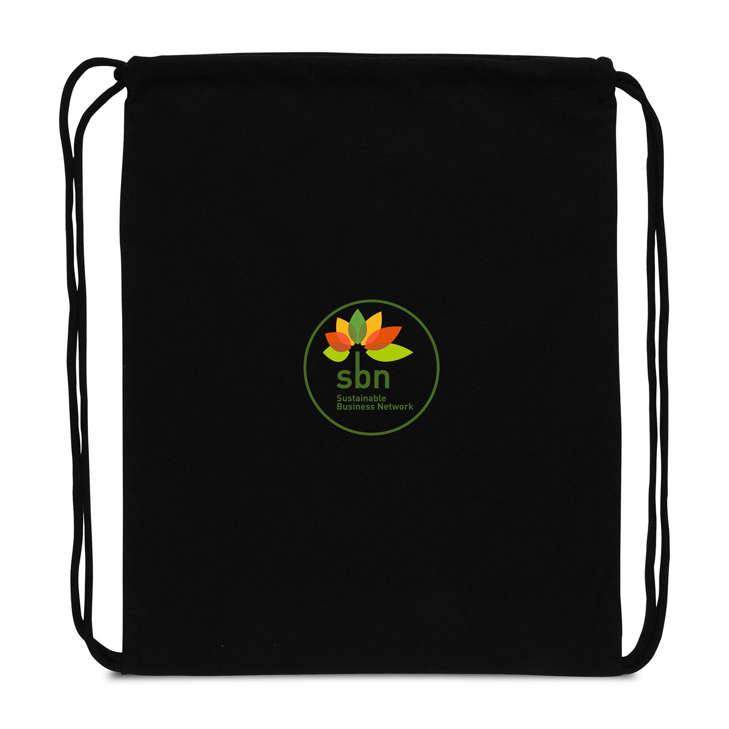Black Impact AWARE™ Recycled Cotton Drawstring Backpack 145g