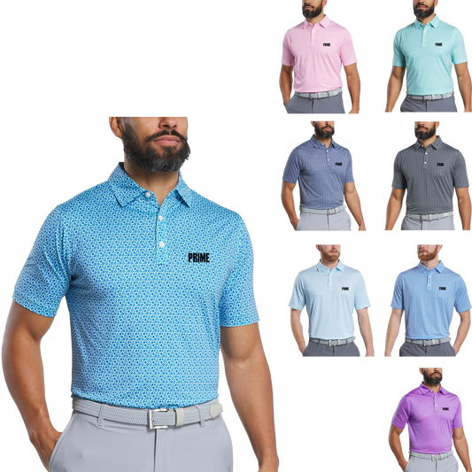 Blue/Aqua FootJoy Men's Allover Floral Print Polo - S
