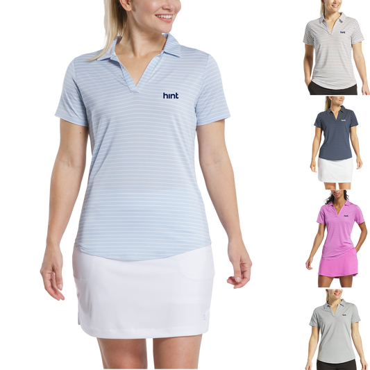 Berry FootJoy Women's Open Collar Stripe Shirt - 2XL