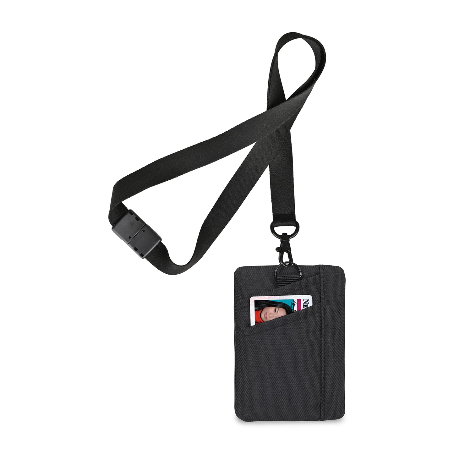 Black Rally Recycled ID Pouch Lanyard