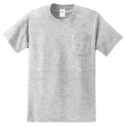 Front View of Ash Port & Company - Tall Essential Pocket Tee. PC61PT