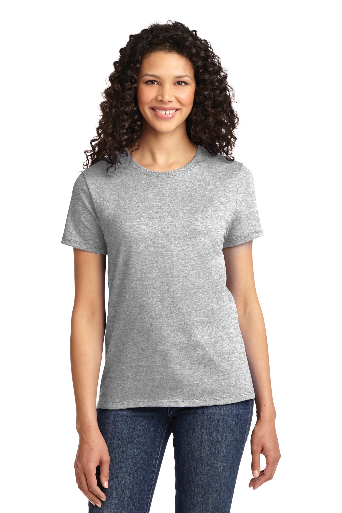 Front View of Ash Port & Company Women's Essential Tee. LPC61
