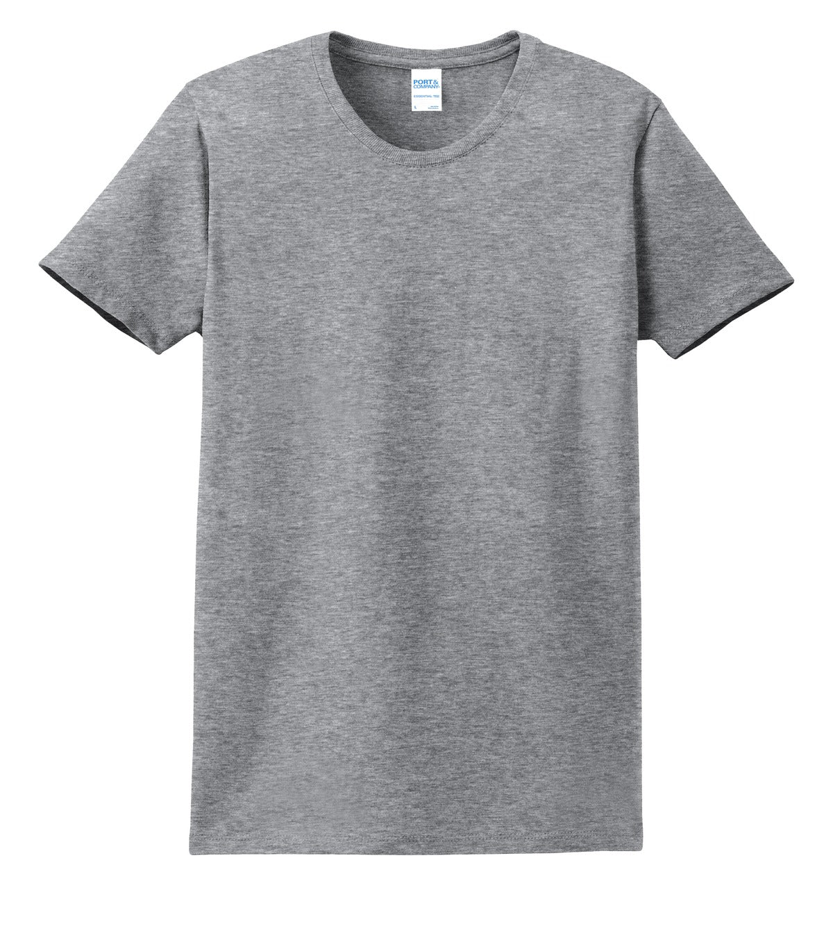 Front View of Ath Heather Port & Company Women's Essential Tee. LPC61