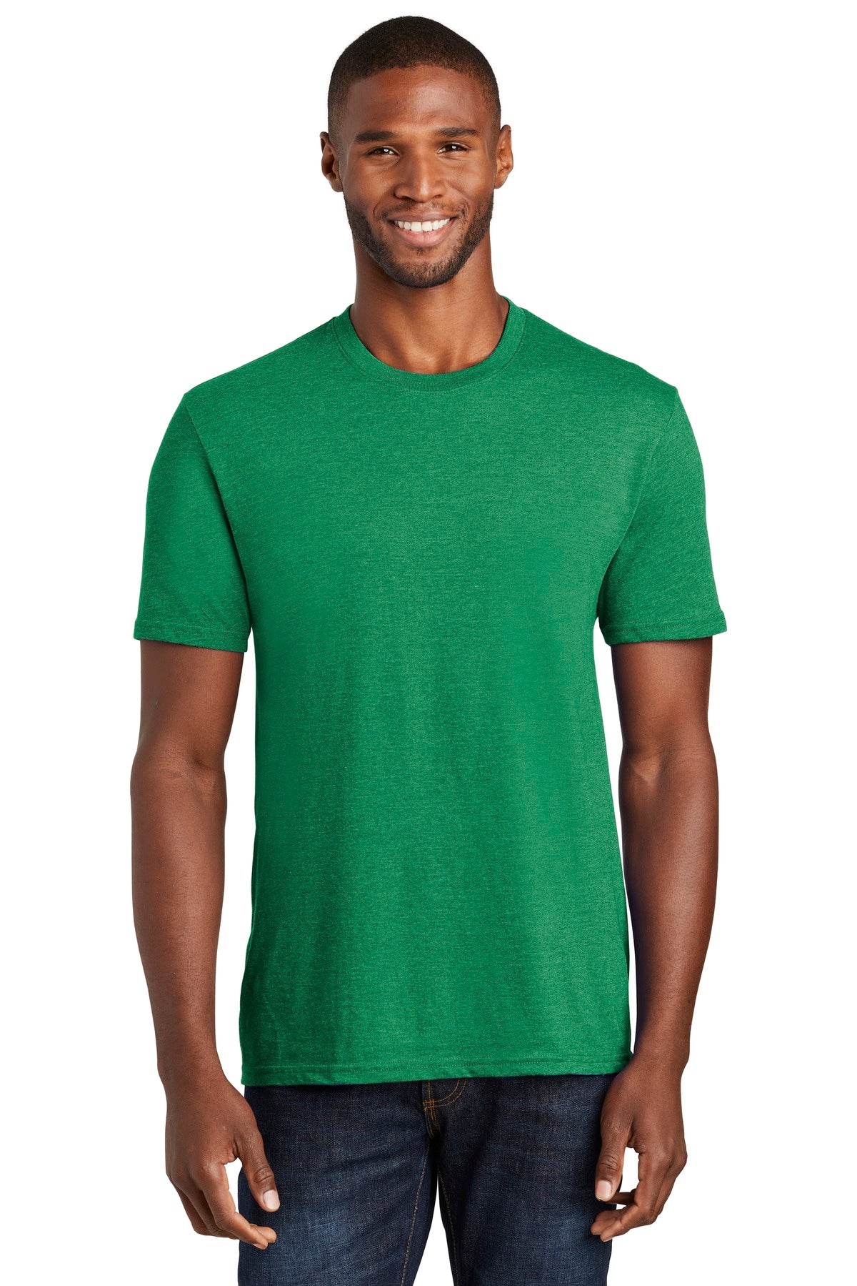 Front View of Ath Kelly Gn H Port & Company Fan Favorite Blend Tee. PC455