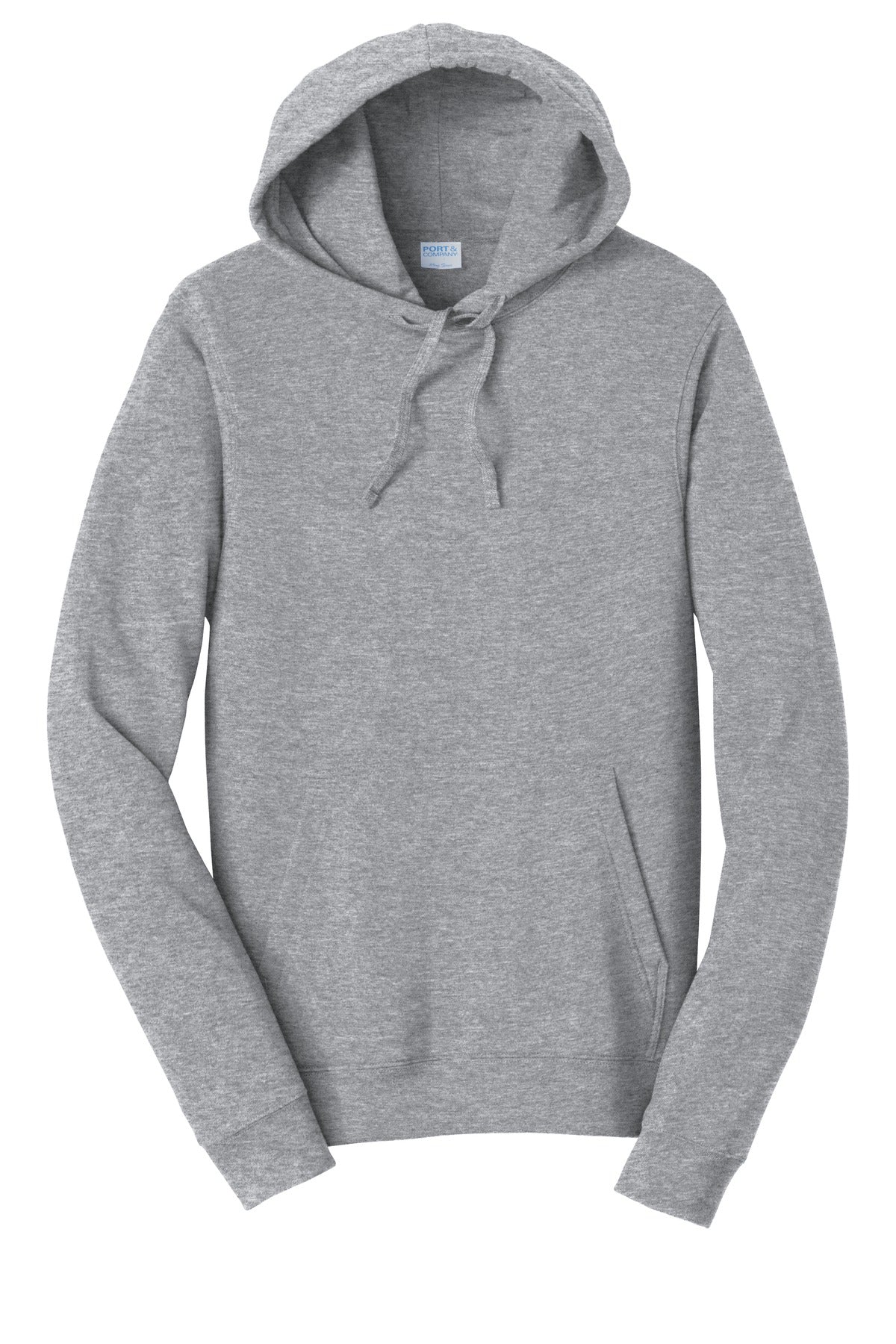 Front View of Athl Heather Port & Company Fan Favorite Fleece Pullover Hooded Sweatshirt. PC850H