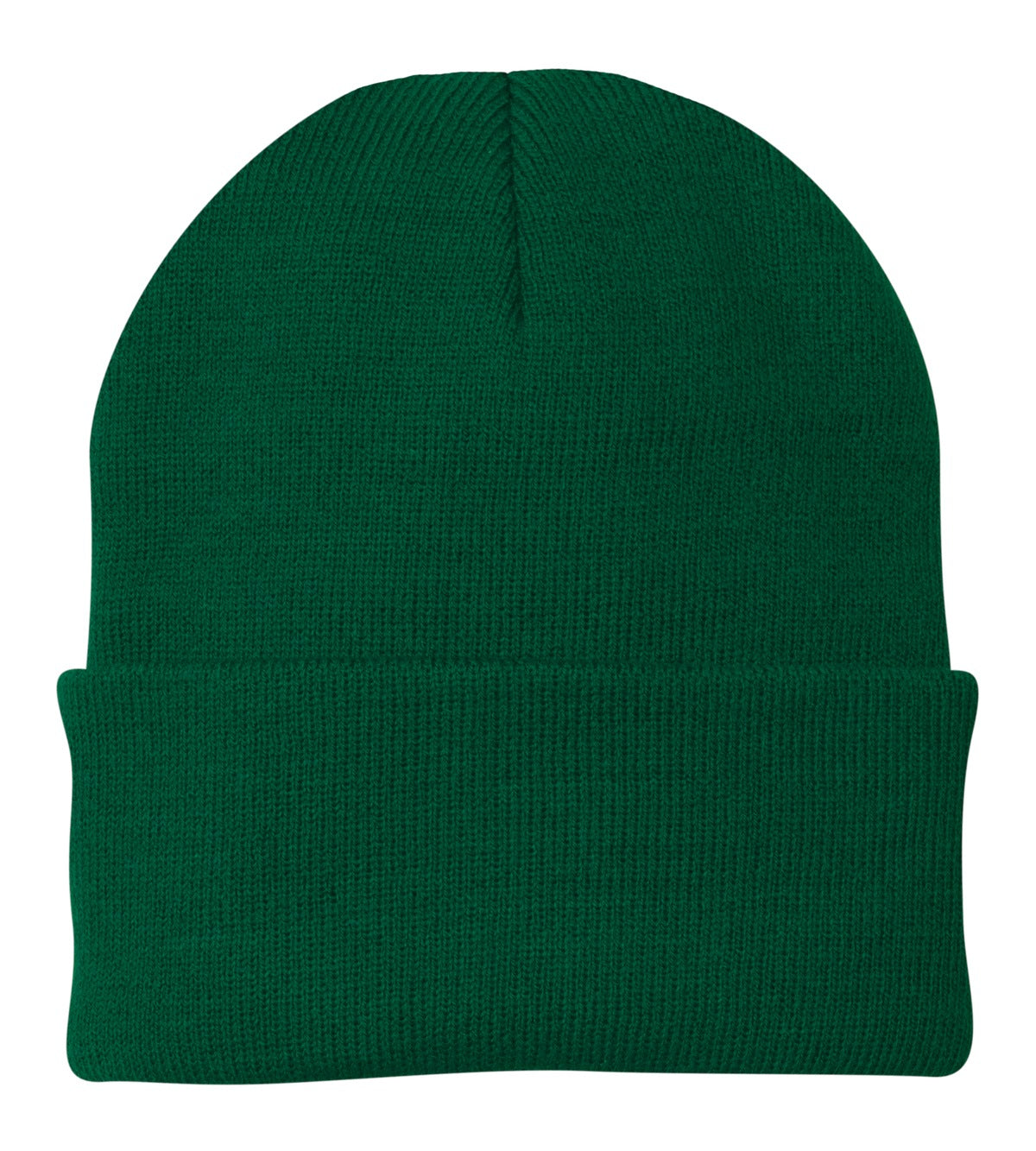 Front View of Athletic Green Port & Company Knit Cap. CP90