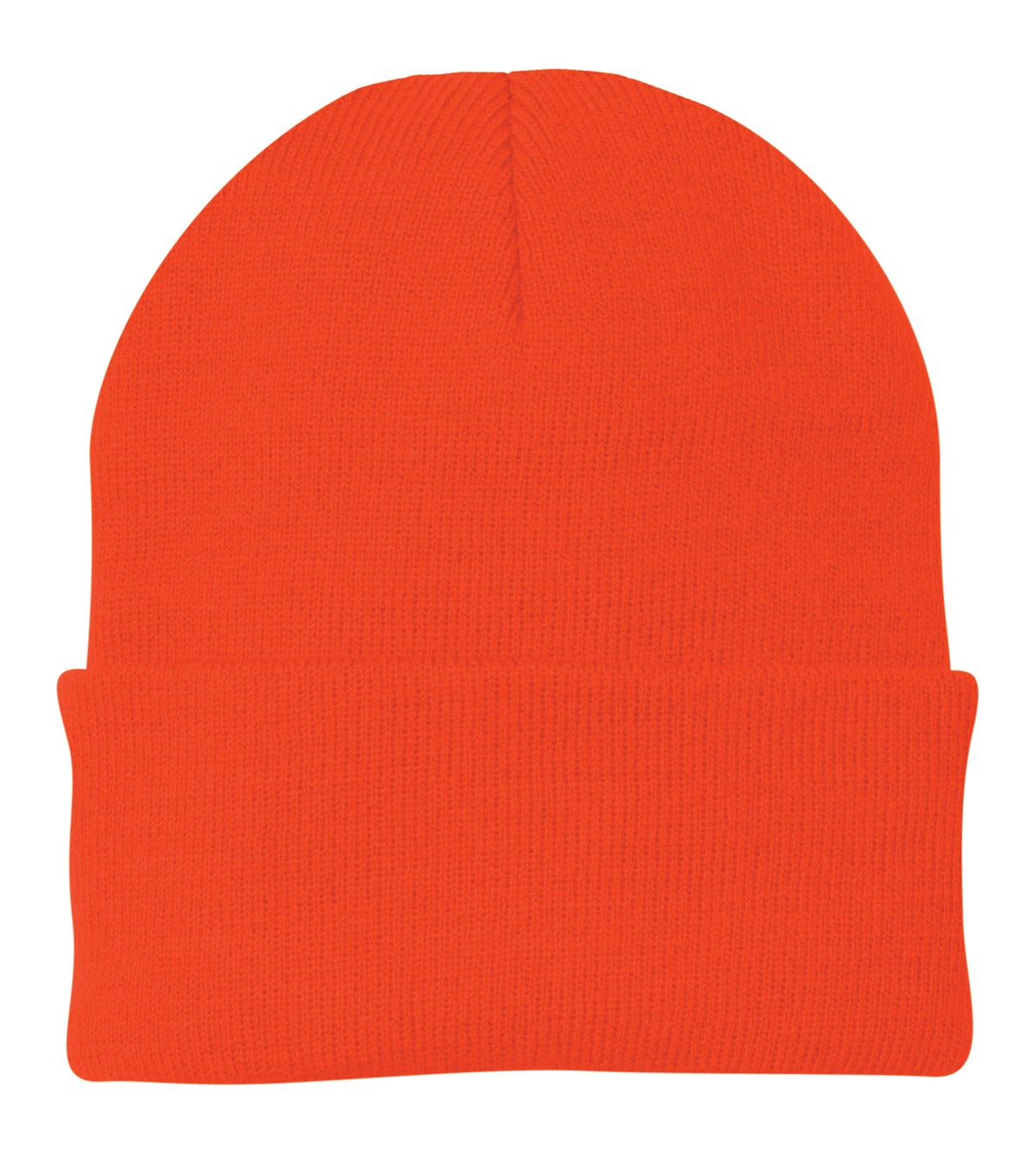 Front View of Athletic Orang Port & Company Knit Cap. CP90