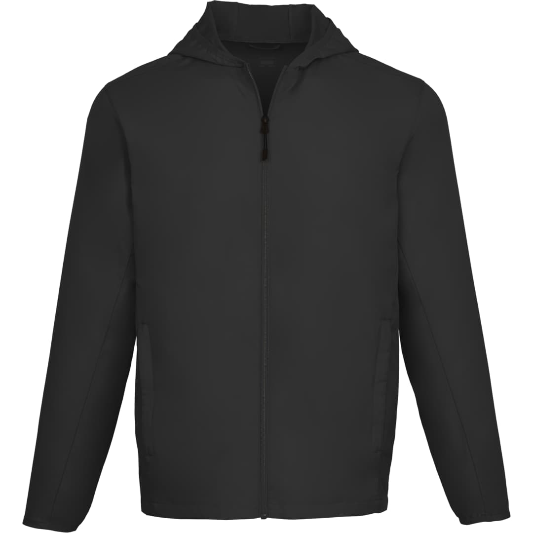 Front View of Black ANETO Lightweight Packable Jacket - Men's plain