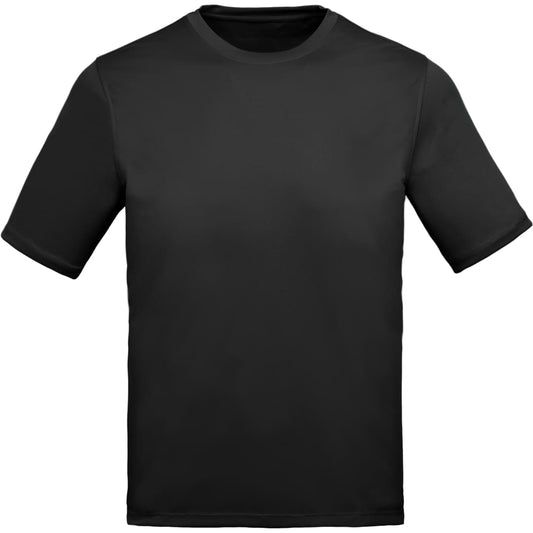 Front View of Black DARA SS Tech Tee - Men's plain