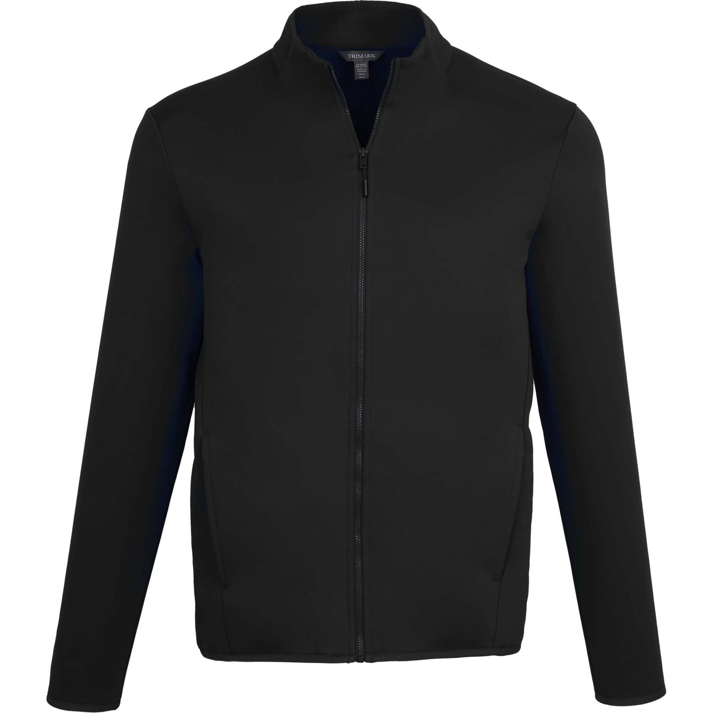 Front View of Black TELICA Brush Back Fleece Jacket - Men's plain