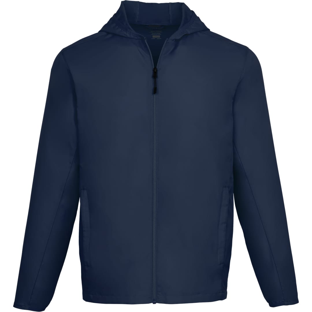 Front View of Blue ANETO Lightweight Packable Jacket - Men's plain