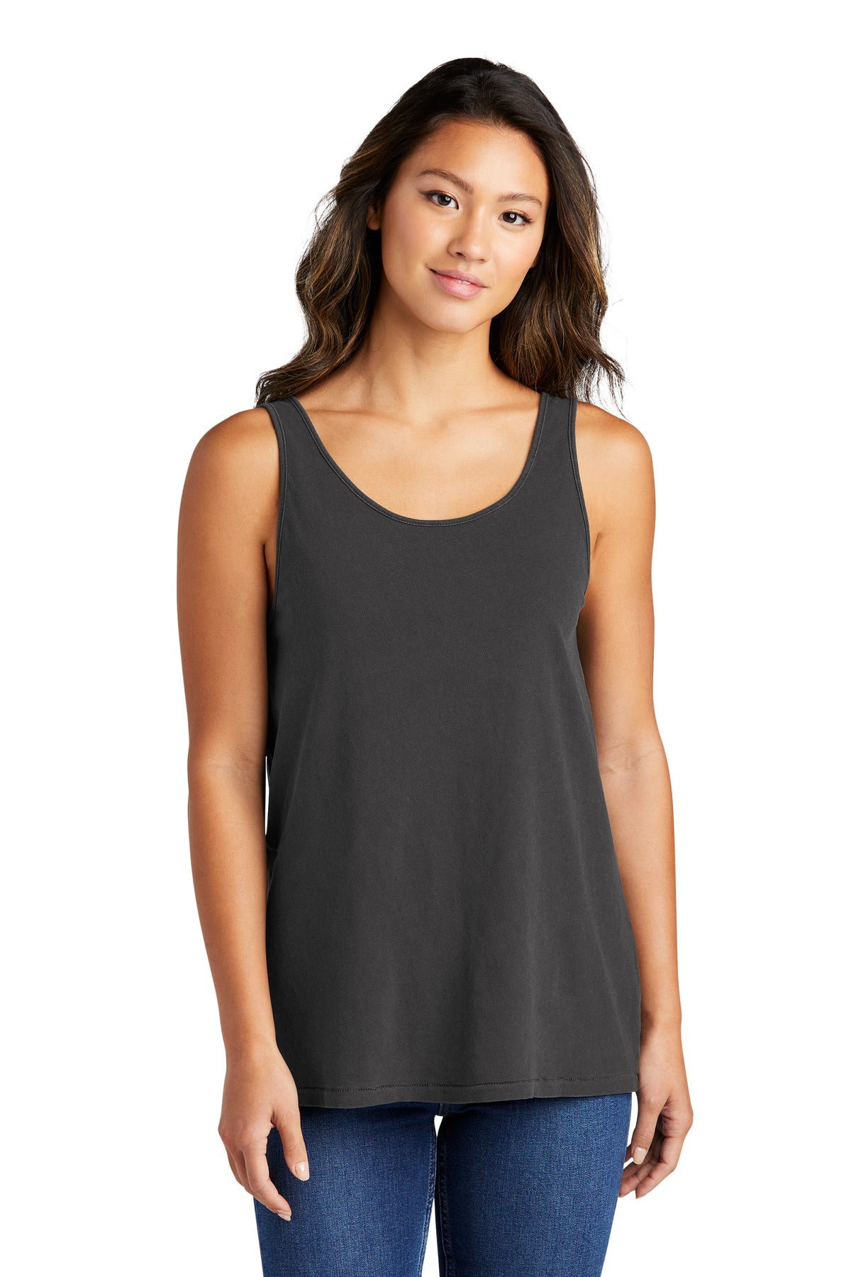 Front View of Coal Port & Company Women's Beach Wash Garment-Dyed Tank LPC099TT