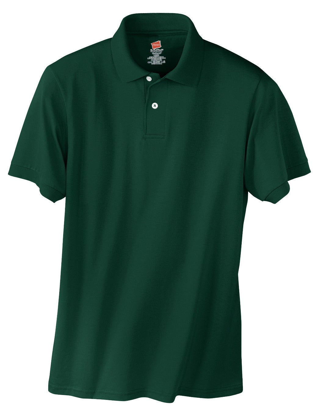 Front View of Deep Forest Hanes EcoSmart - 5.2-Ounce Jersey Knit Sport Shirt 054X