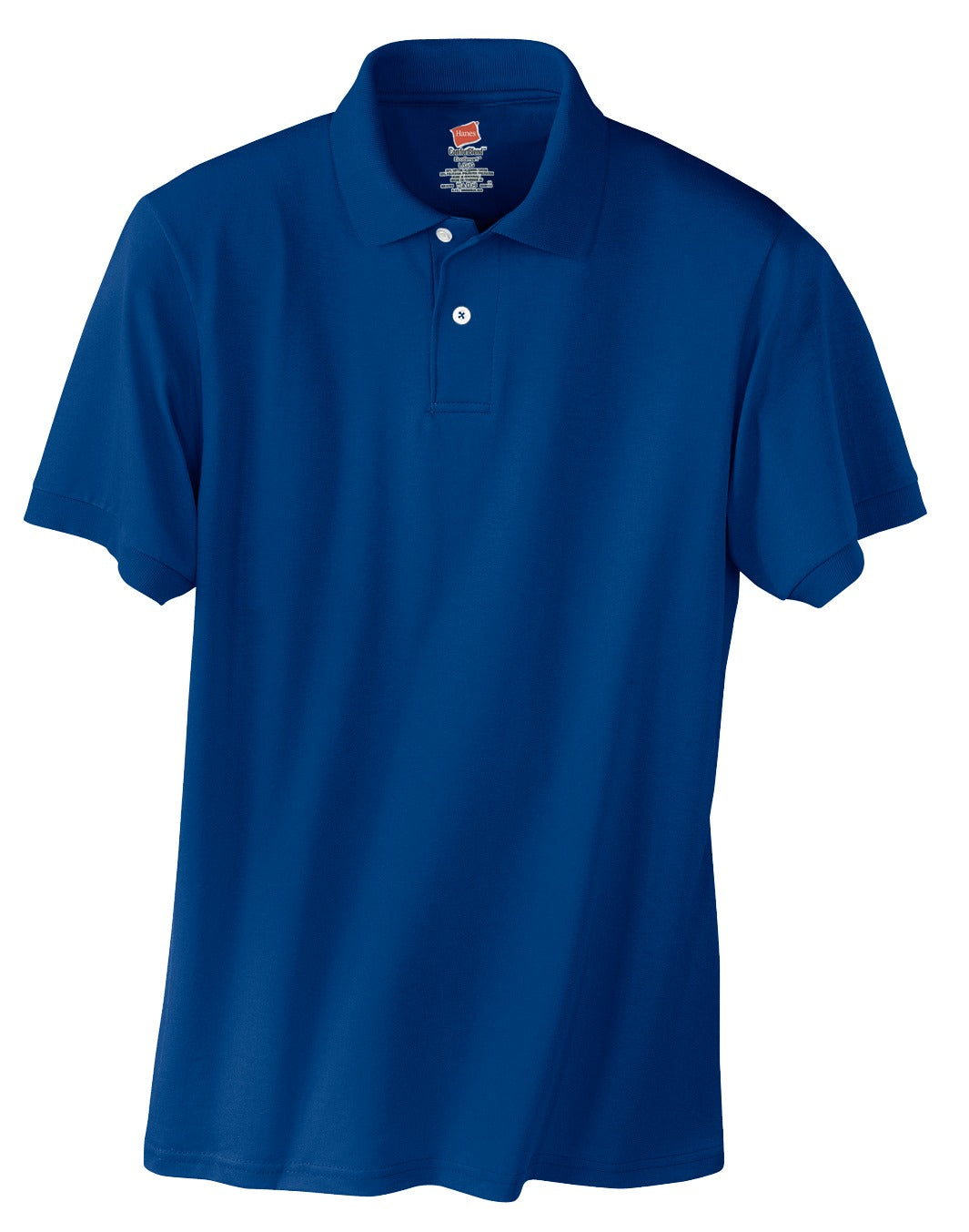 Front View of Deep Royal Hanes EcoSmart - 5.2-Ounce Jersey Knit Sport Shirt 054X