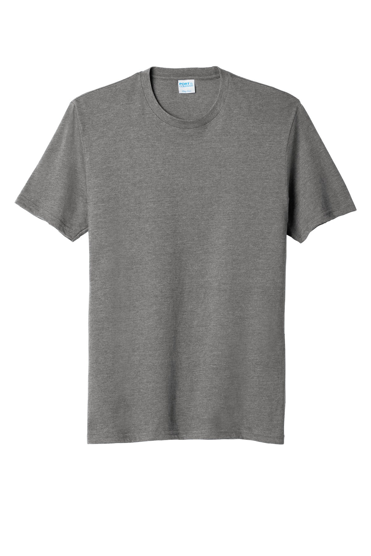 Front View of Graphite Hthr Port & Company Fan Favorite Blend Tee. PC455