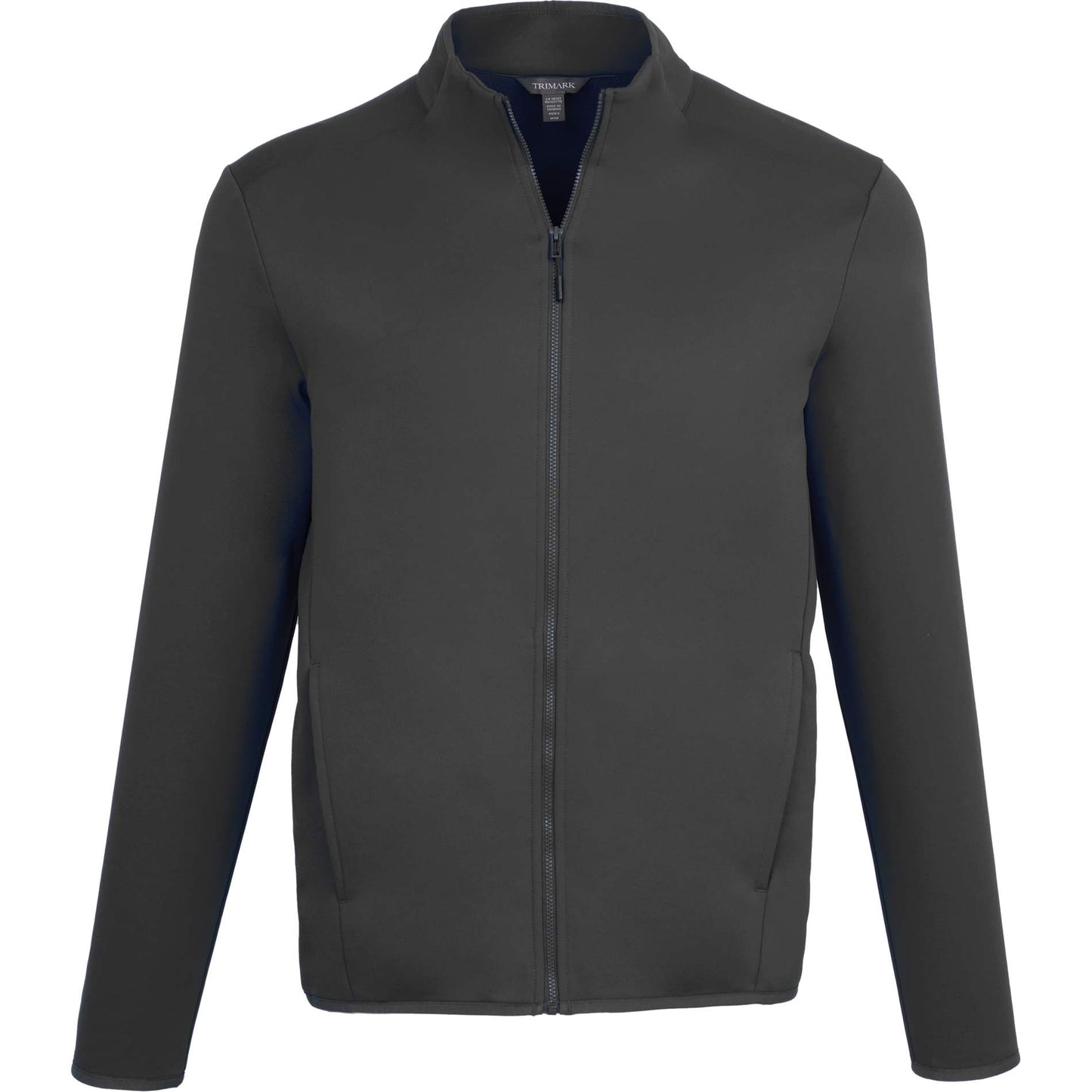 Front View of Grey TELICA Brush Back Fleece Jacket - Men's plain