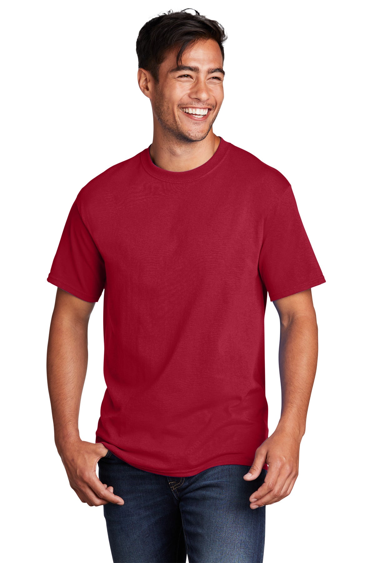 Front View of Red Port & Company Core Cotton DTG Tee PC54DTG