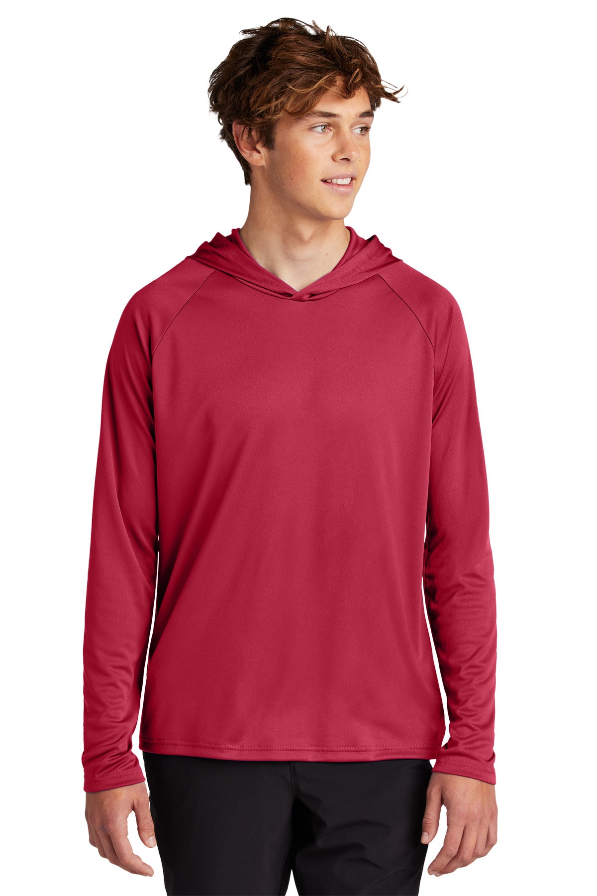 Front View of Red Port & Company Performance Pullover Hooded Tee PC380H