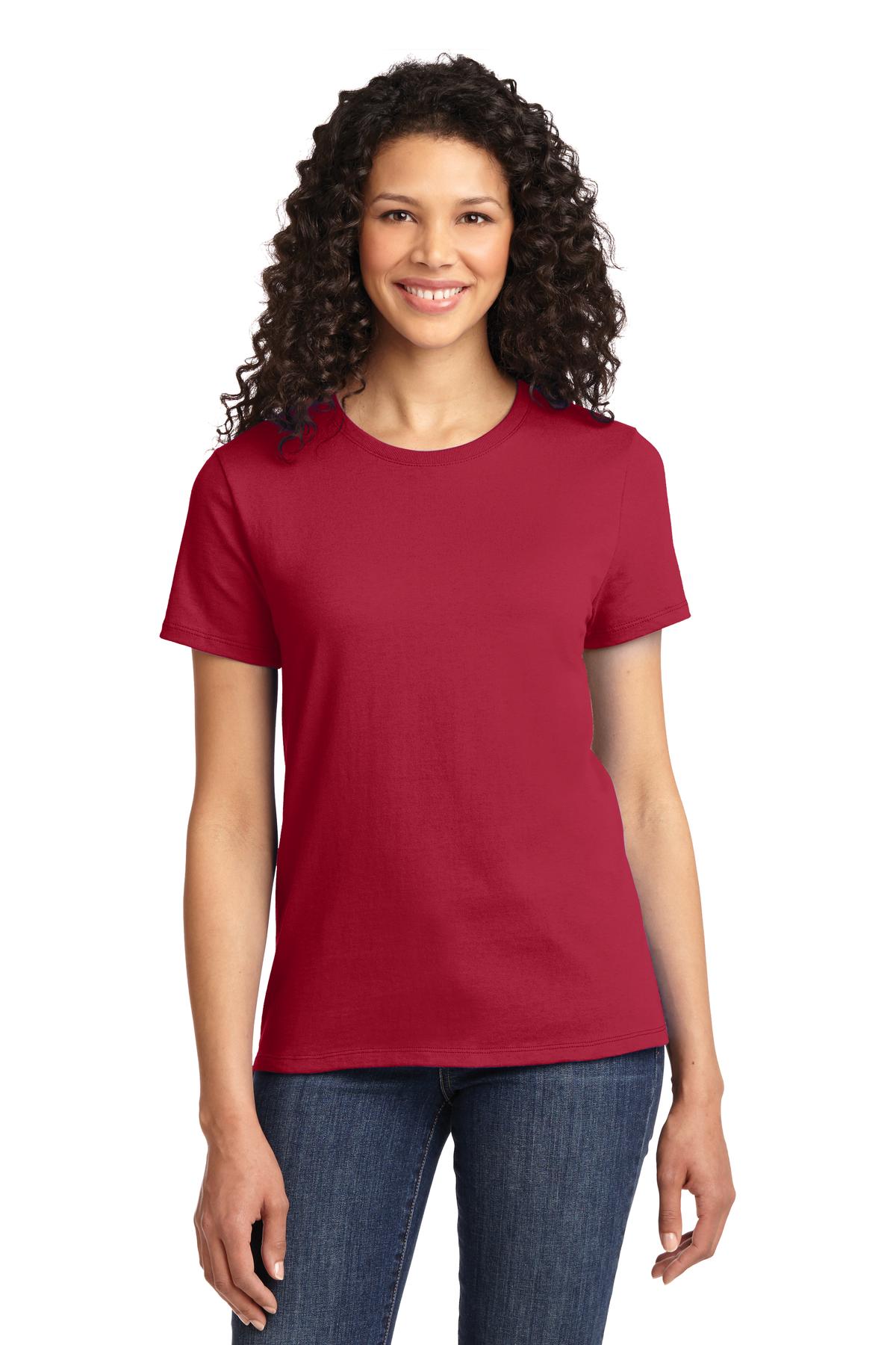 Front View of Red Port & Company Women's Essential Tee. LPC61